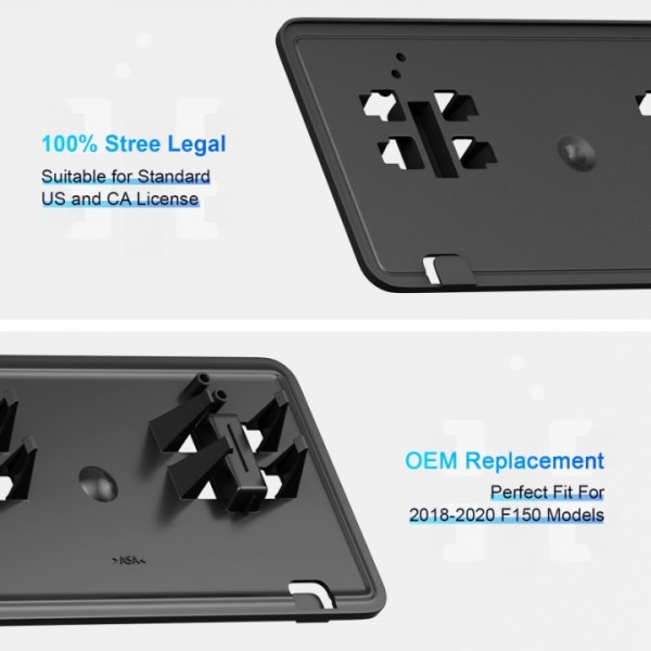 Podestaa Replace for Ford 2018 2019 2020 F150 Front License Plate Bracket Frame Holder, JL3Z17A385BA Accessories F150 Bumper License Plate Mount Black 