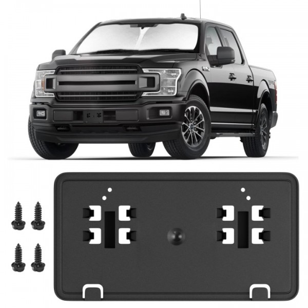 Podestaa Replace for Ford 2018 2019 2020 F150 Front License Plate Bracket Frame Holder, JL3Z17A385BA Accessories F150 Bumper License Plate Mount Black 