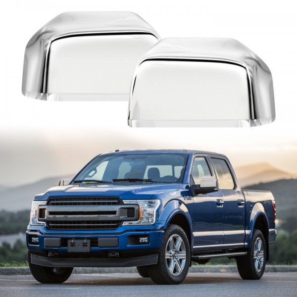 Podestaa Chrome Mirror Cover Caps for Ford F150 2015 2016 2017 2018 2019 2020 Accessories,2PCS Side Door Rear View Mirror Decoration Trims