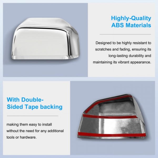 Podestaa Chrome Mirror Cover Caps for Ford F150 2015 2016 2017 2018 2019 2020 Accessories,2PCS Side Door Rear View Mirror Decoration Trims